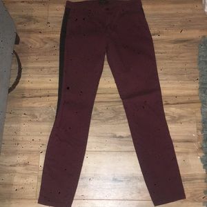 Burgundy jeans